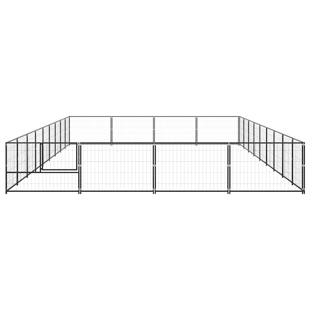 vidaXL Hundezwinger Schwarz 36 m² Stahl