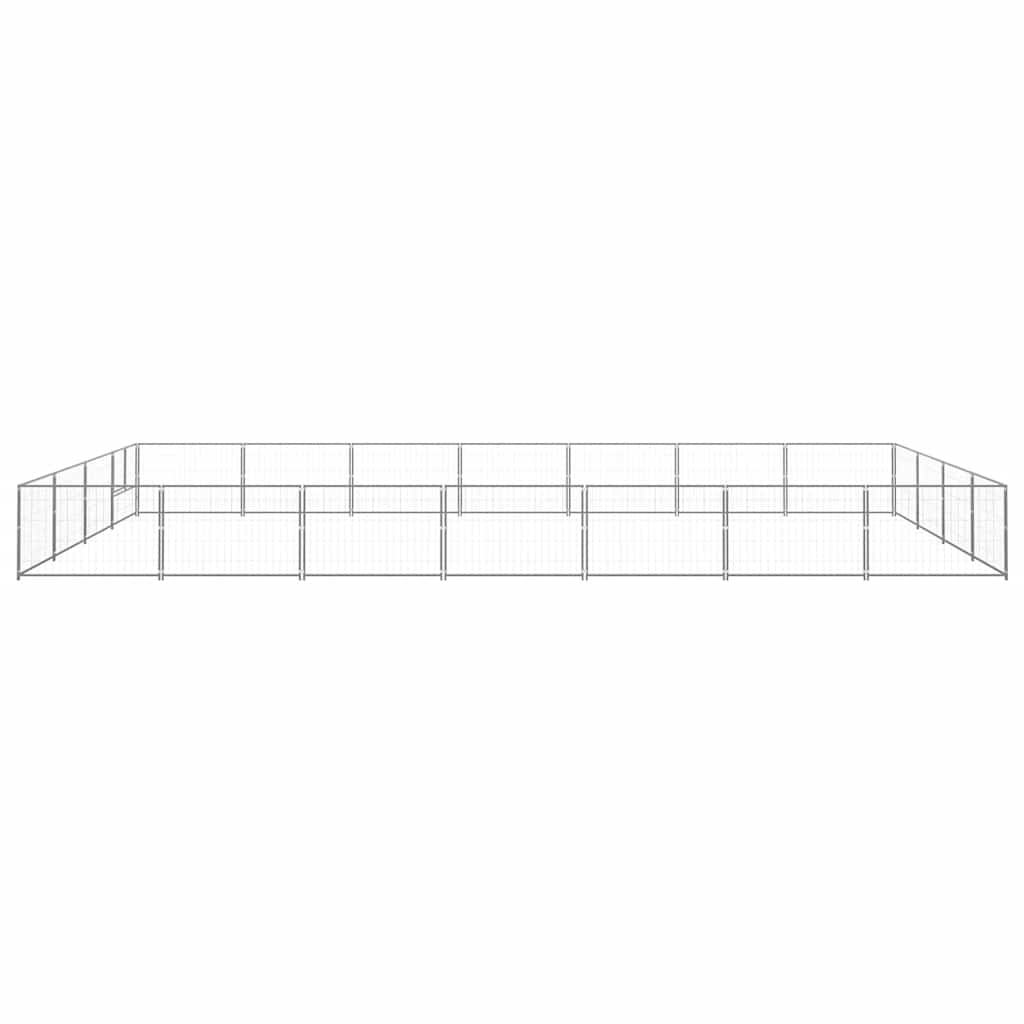 vidaXL Hundezwinger Silbern 28 m² Stahl