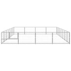vidaXL Hundezwinger Silbern 28 m² Stahl