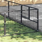 vidaXL Hundezwinger Schwarz 45 m² Stahl