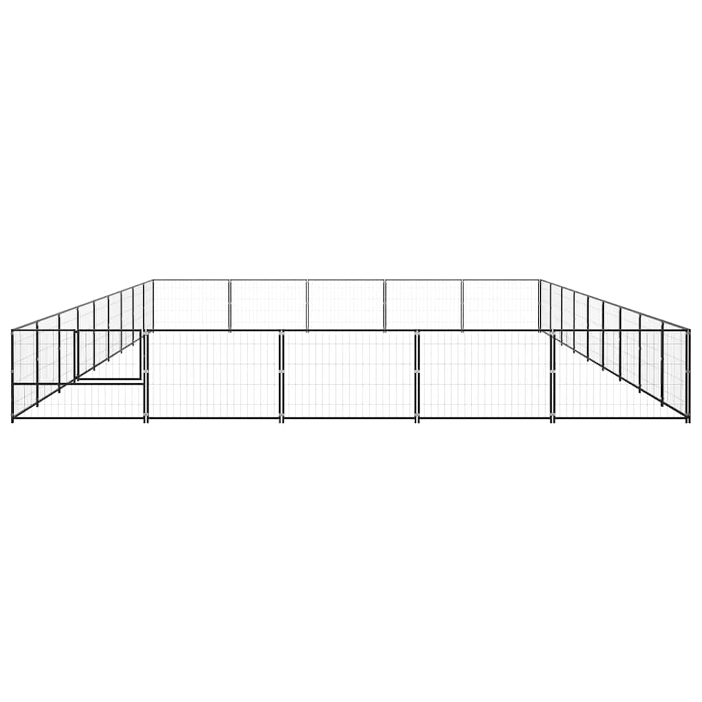 vidaXL Hundezwinger Schwarz 45 m² Stahl