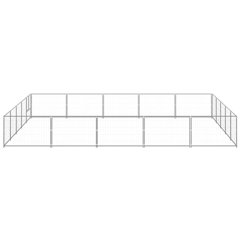 vidaXL Hundezwinger Silbern 25 m² Stahl