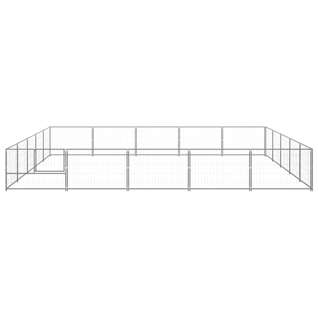 vidaXL Hundezwinger Silbern 25 m² Stahl