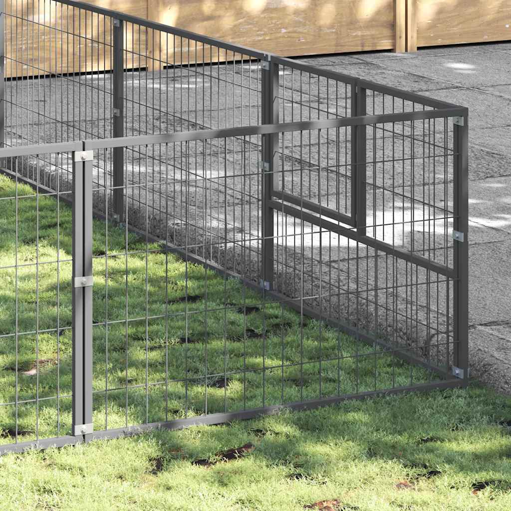 vidaXL Hundezwinger Silbern 50 m² Stahl