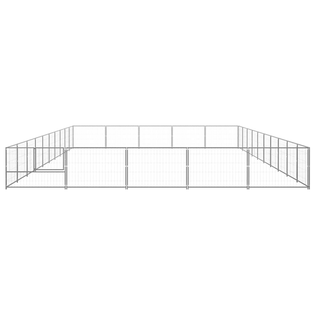 vidaXL Hundezwinger Silbern 50 m² Stahl