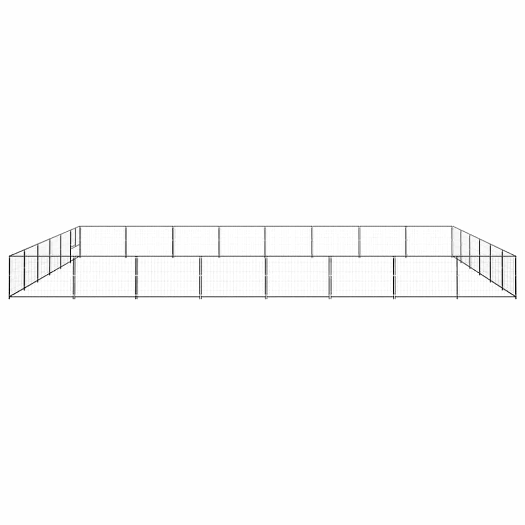 vidaXL Hundezwinger Schwarz 48 m² Stahl