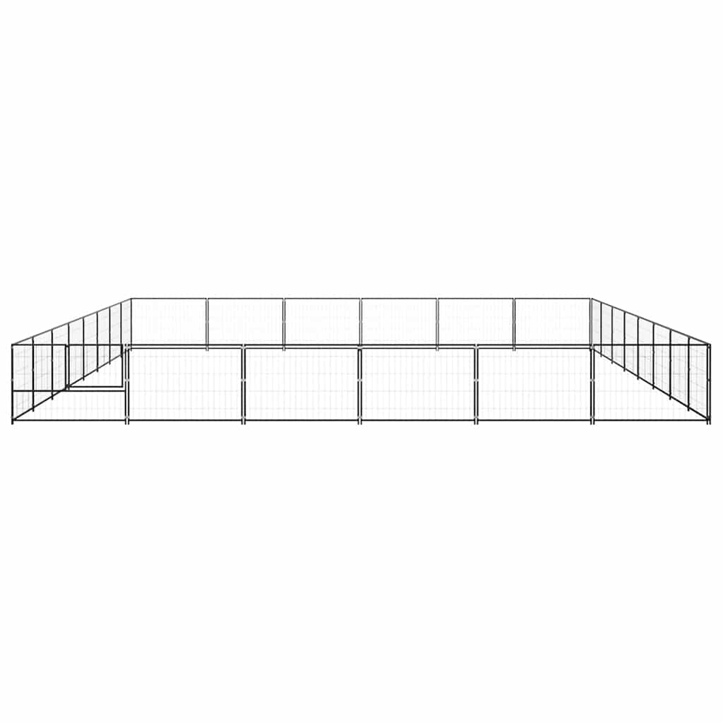 vidaXL Hundezwinger Schwarz 48 m² Stahl