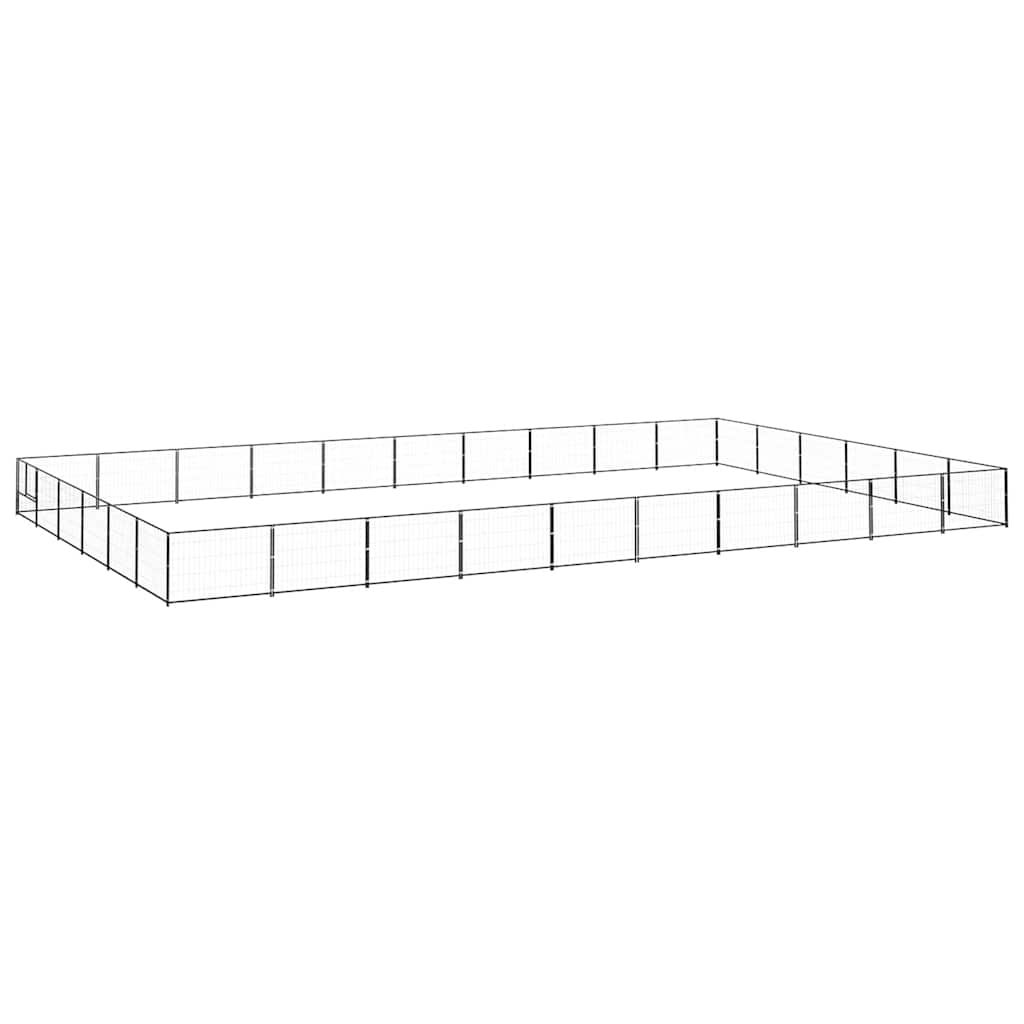 vidaXL Hundezwinger Schwarz 60 m² Stahl