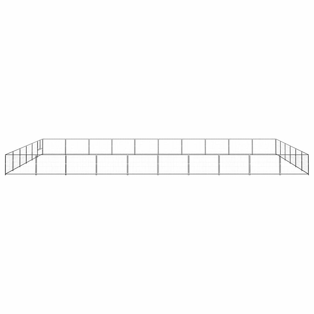 vidaXL Hundezwinger Schwarz 60 m² Stahl