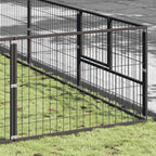 vidaXL Hundezwinger Schwarz 49 m² Stahl