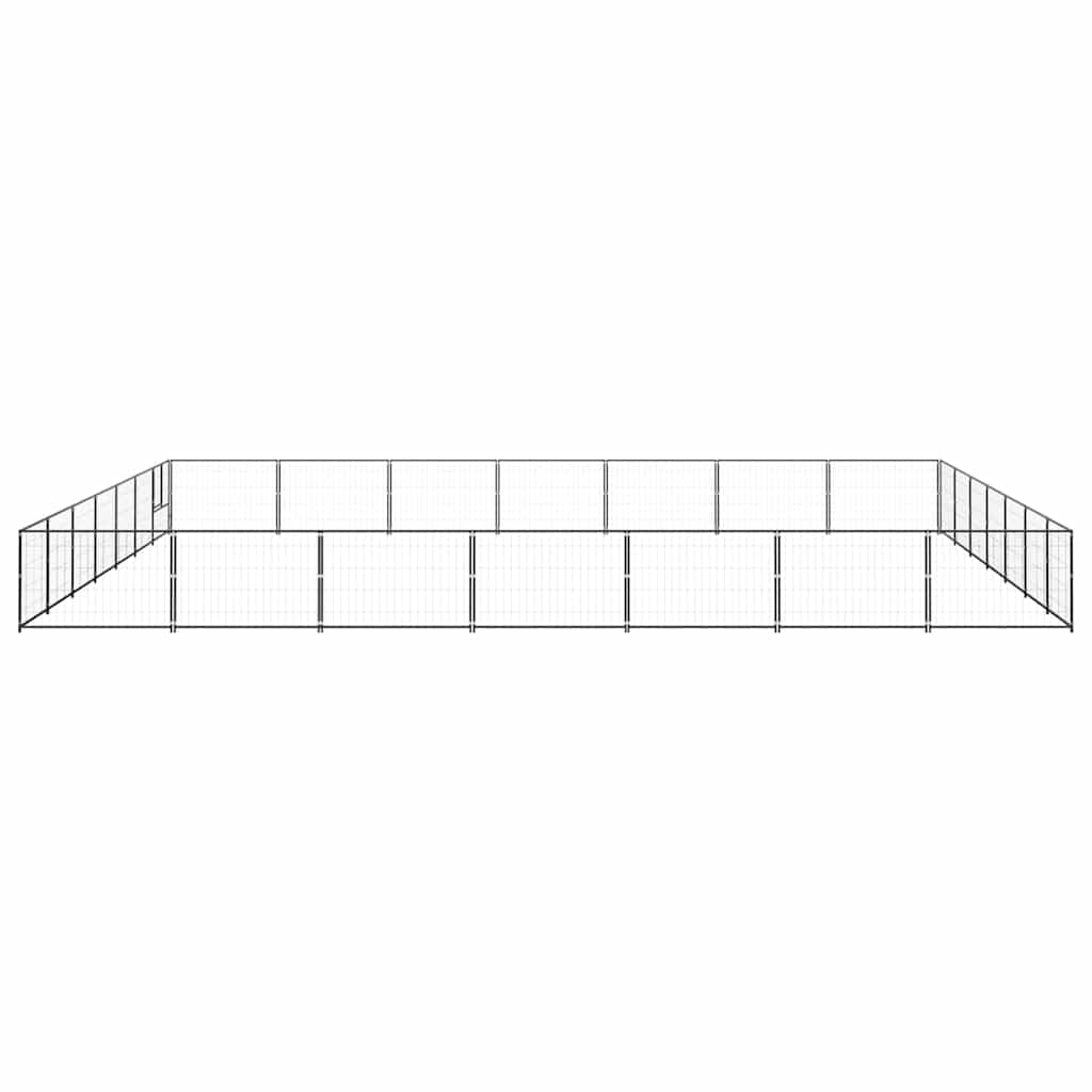 vidaXL Hundezwinger Schwarz 49 m² Stahl