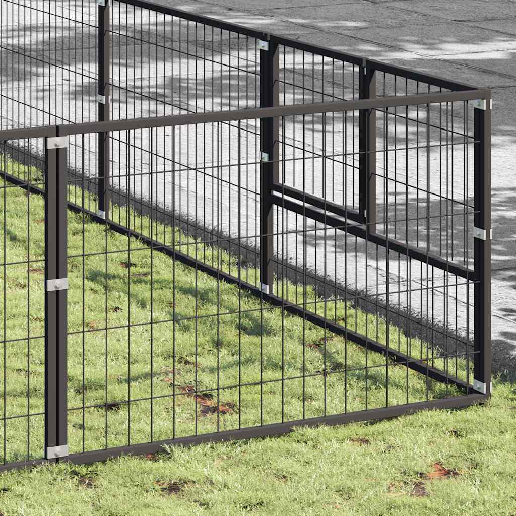 vidaXL Hundezwinger Schwarz 72 m² Stahl