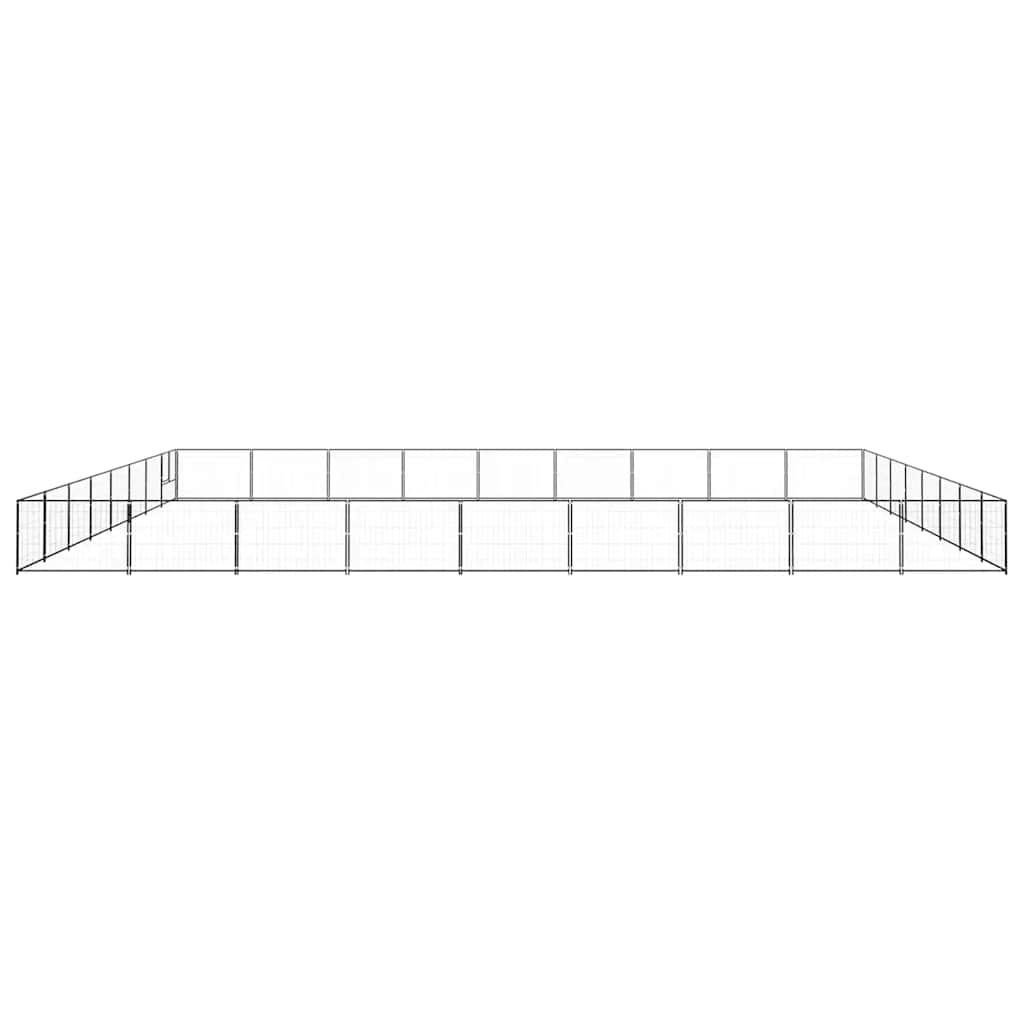 vidaXL Hundezwinger Schwarz 72 m² Stahl