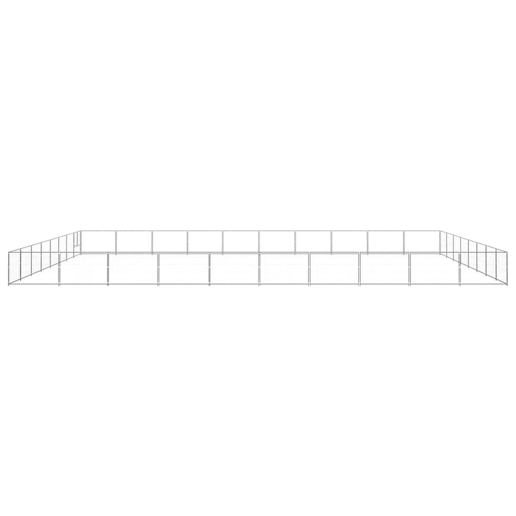 vidaXL Hundezwinger Silbern 80 m² Stahl