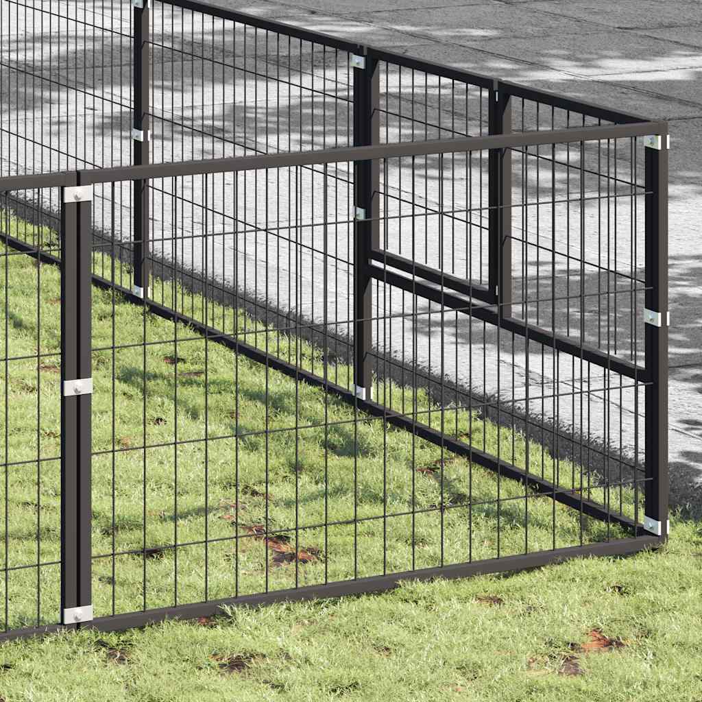 vidaXL Hundezwinger Schwarz 81 m² Stahl