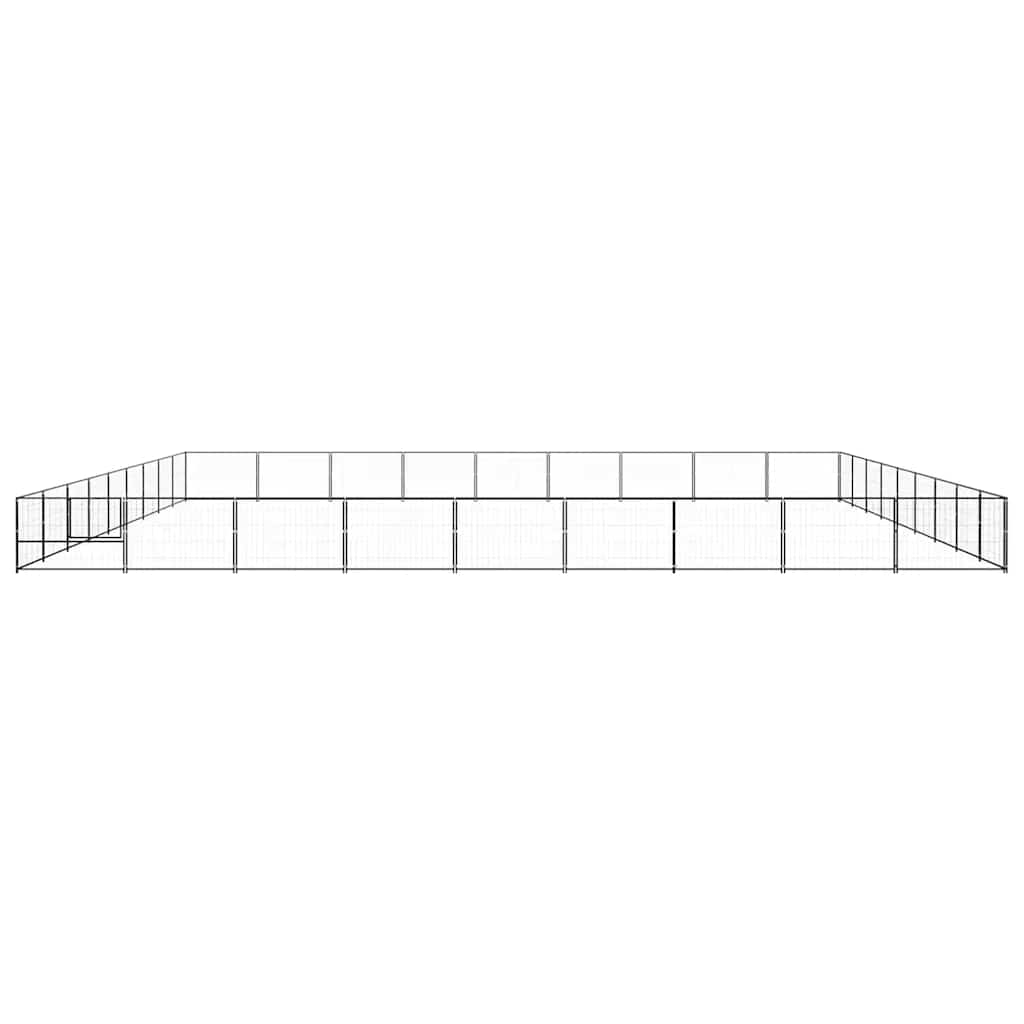 vidaXL Hundezwinger Schwarz 81 m² Stahl