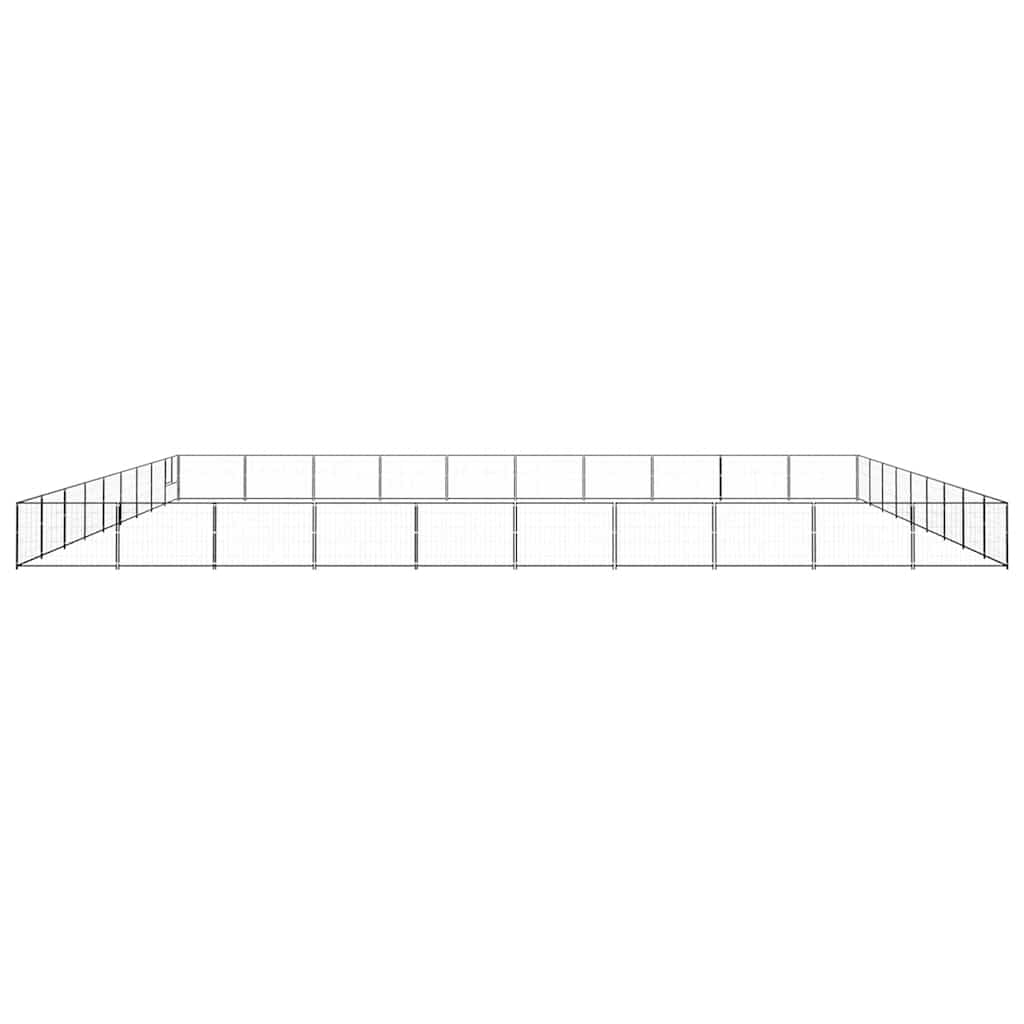 vidaXL Hundezwinger Schwarz 90 m² Stahl