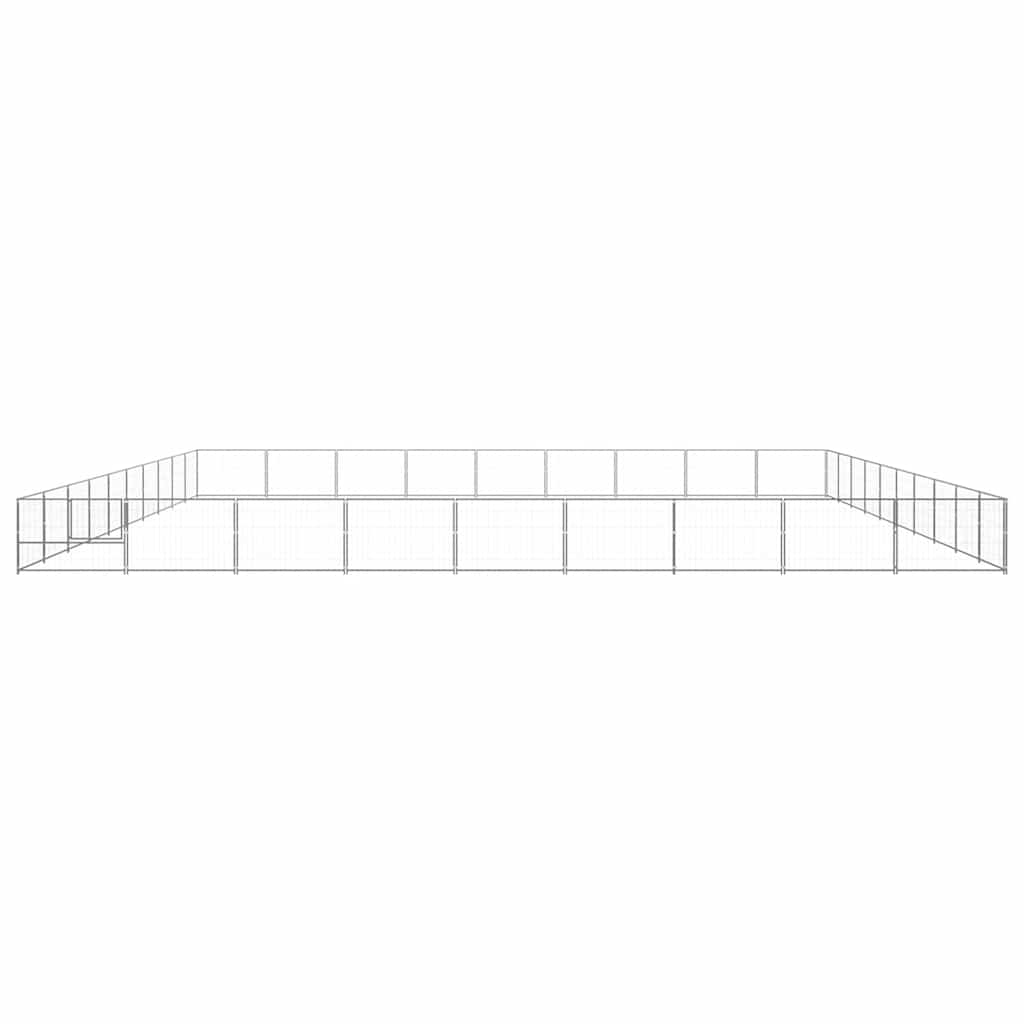 vidaXL Hundezwinger Silbern 90 m² Stahl
