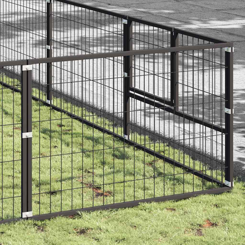vidaXL Hundezwinger Schwarz 100 m² Stahl