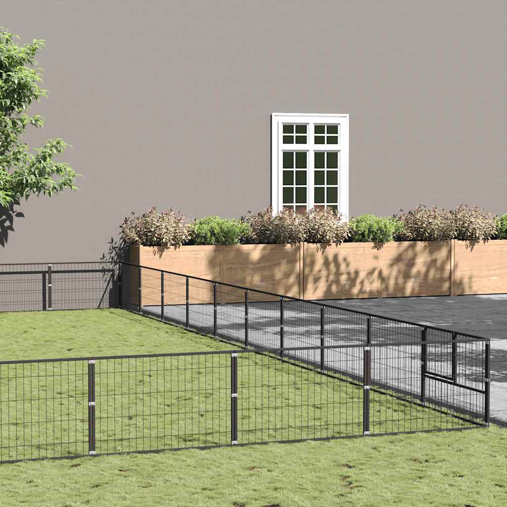 vidaXL Hundezwinger Schwarz 100 m² Stahl