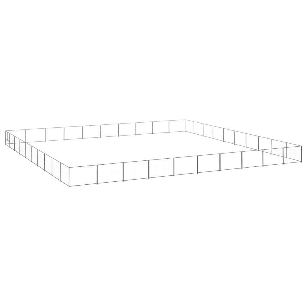 vidaXL Hundezwinger Silbern 100 m² Stahl