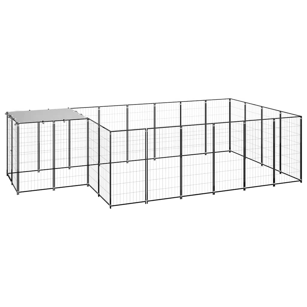vidaXL Hundezwinger Schwarz 8,47 m² Stahl