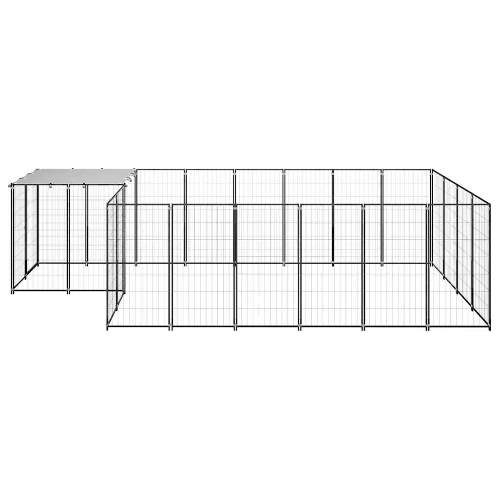 vidaXL Hundezwinger Schwarz 8,47 m² Stahl
