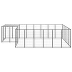 vidaXL Hundezwinger Schwarz 8,47 m² Stahl