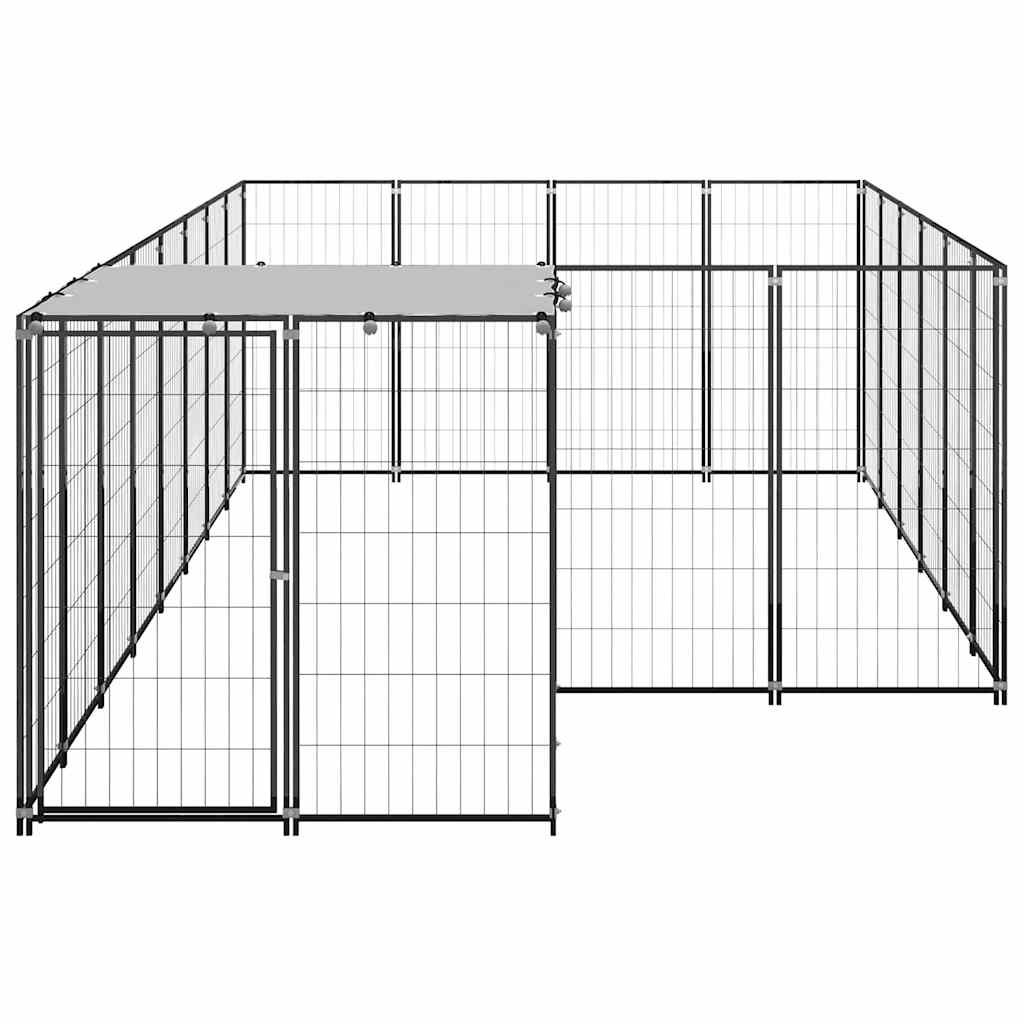 vidaXL Hundezwinger Schwarz 8,47 m² Stahl