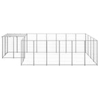 vidaXL Hundezwinger Silbern 8,47 m² Stahl