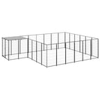 vidaXL Hundezwinger Schwarz 12,1 m² Stahl