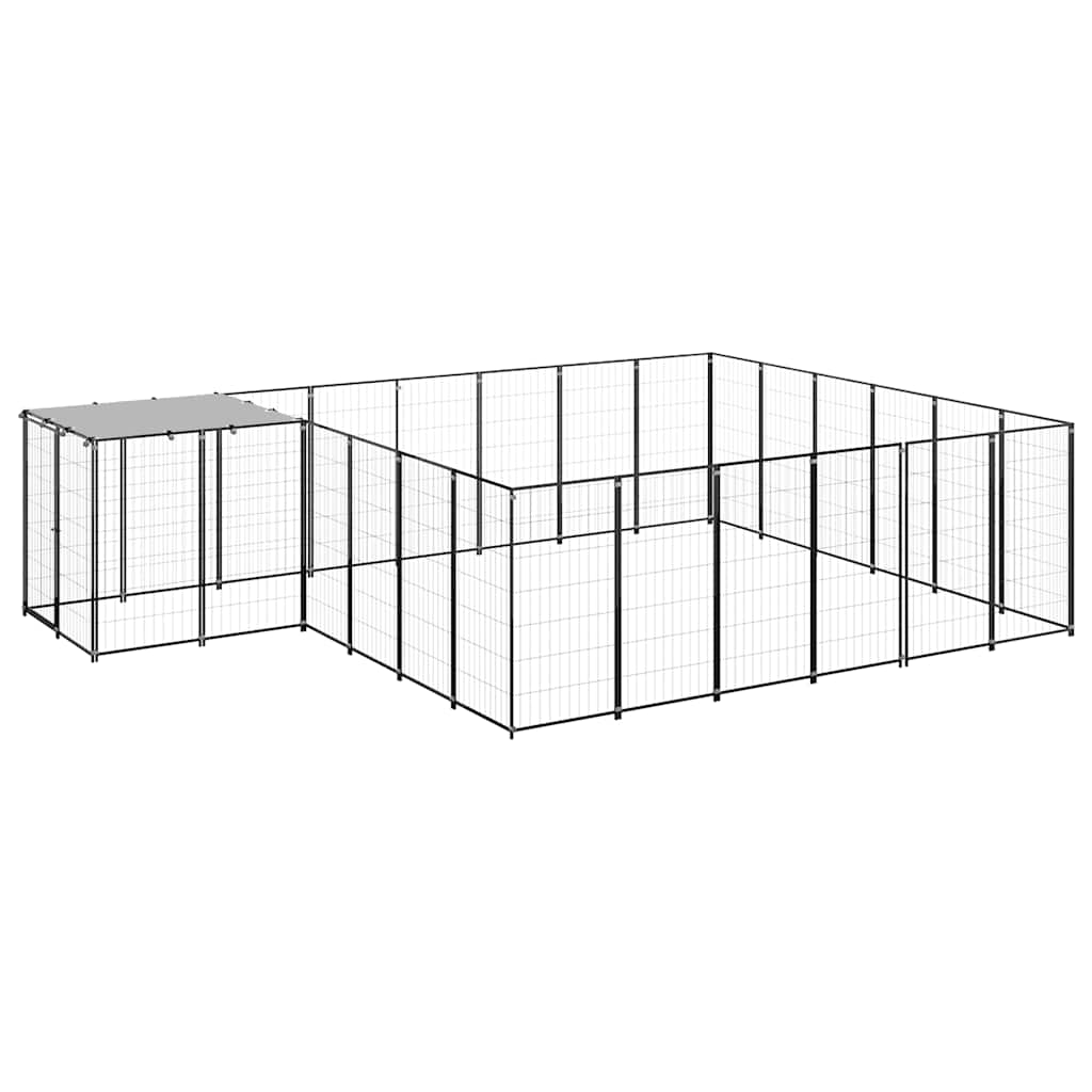 vidaXL Hundezwinger Schwarz 12,1 m² Stahl