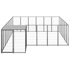vidaXL Hundezwinger Schwarz 12,1 m² Stahl