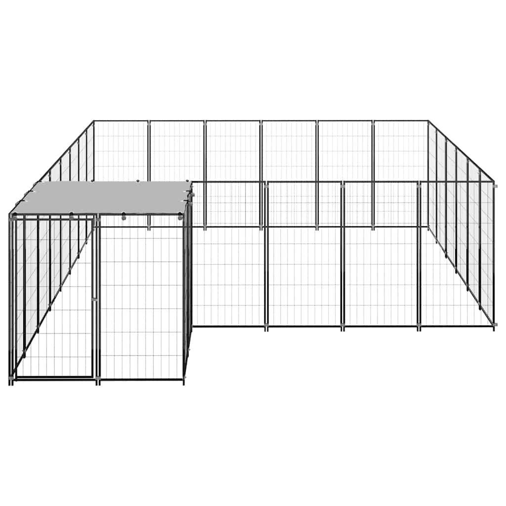 vidaXL Hundezwinger Schwarz 12,1 m² Stahl