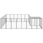 vidaXL Hundezwinger Schwarz 12,1 m² Stahl