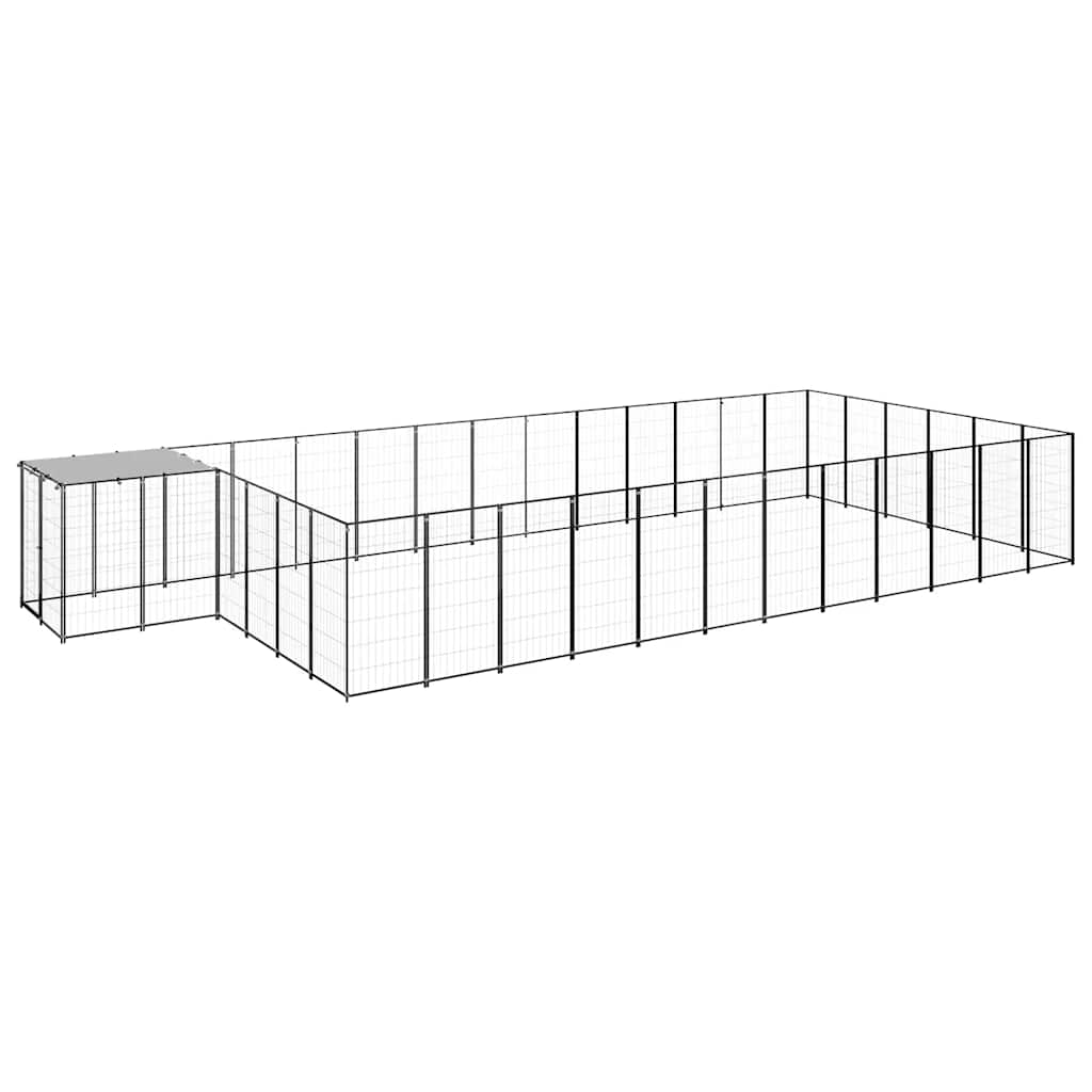 vidaXL Hundezwinger Schwarz 22,99 m² Stahl