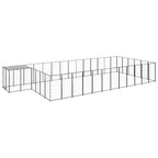 vidaXL Hundezwinger Schwarz 22,99 m² Stahl