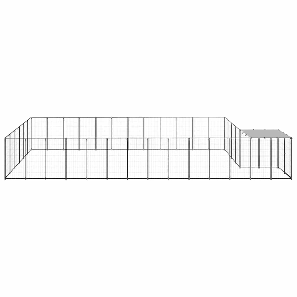 vidaXL Hundezwinger Schwarz 22,99 m² Stahl
