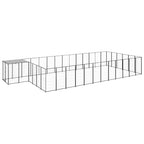 vidaXL Hundezwinger Schwarz 26,62 m² Stahl
