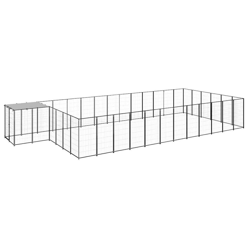 vidaXL Hundezwinger Schwarz 26,62 m² Stahl