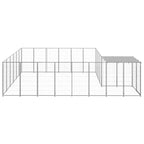 vidaXL Hundezwinger Silbern 12,1 m² Stahl