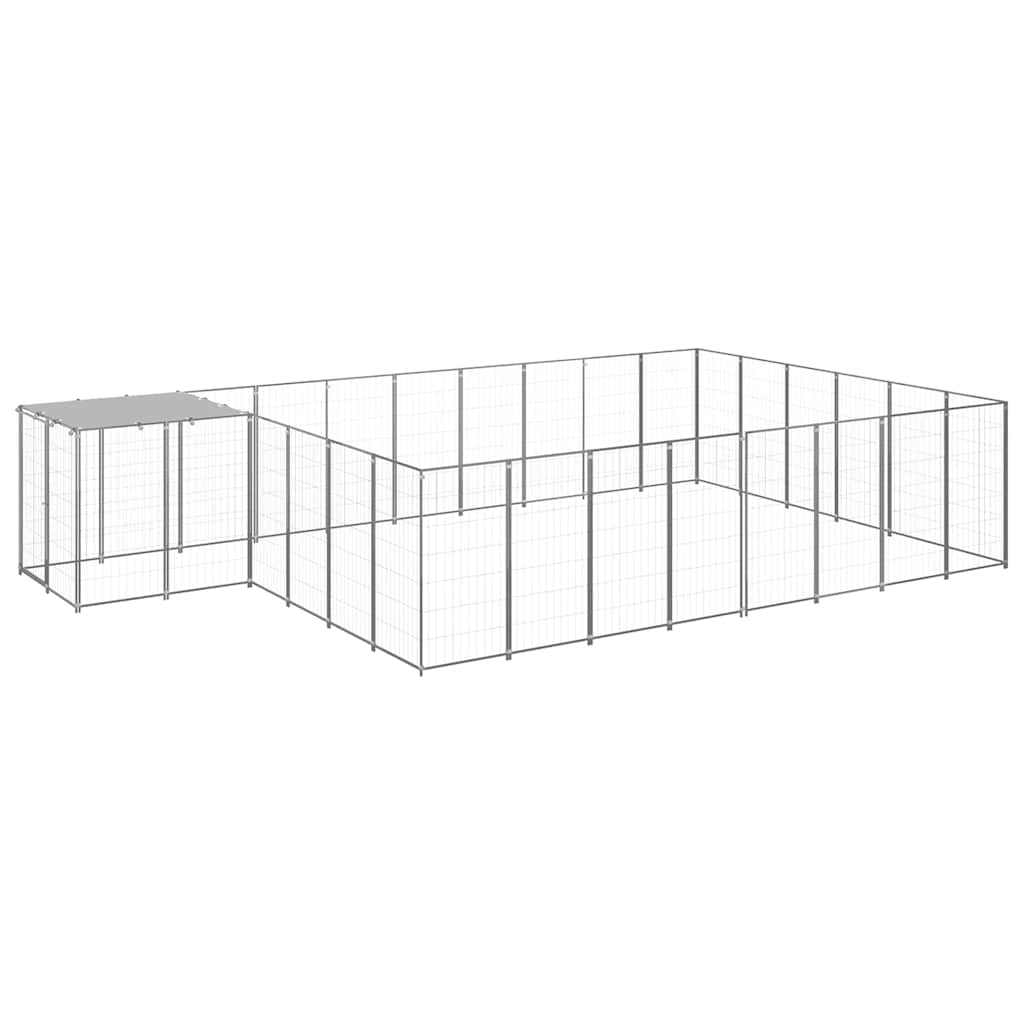 vidaXL Hundezwinger Silbern 15,73 m² Stahl