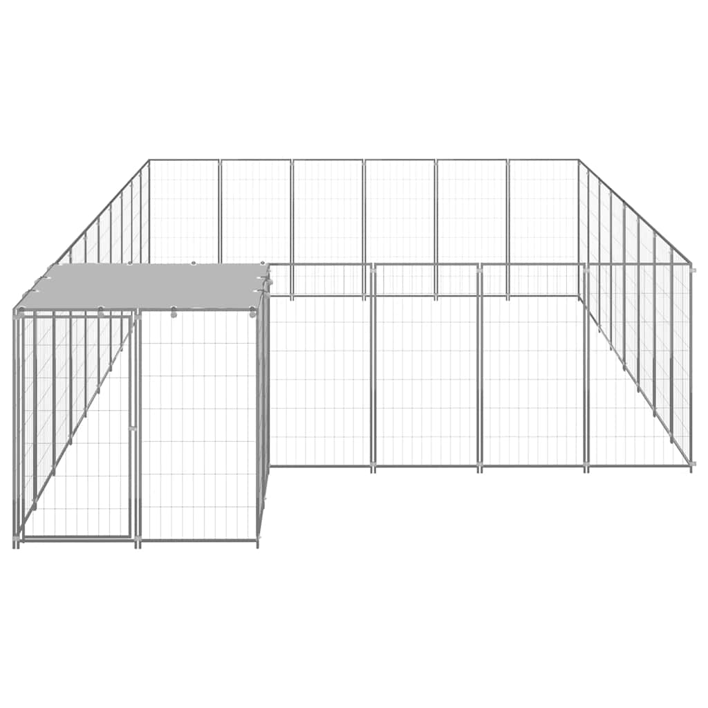 vidaXL Hundezwinger Silbern 15,73 m² Stahl