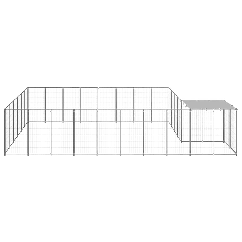 vidaXL Hundezwinger Silbern 15,73 m² Stahl