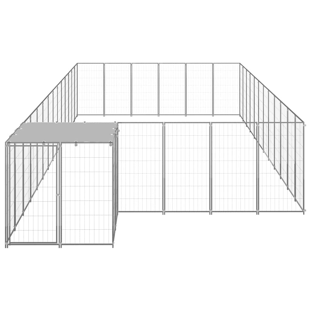 vidaXL Hundezwinger Silbern 22,99 m² Stahl