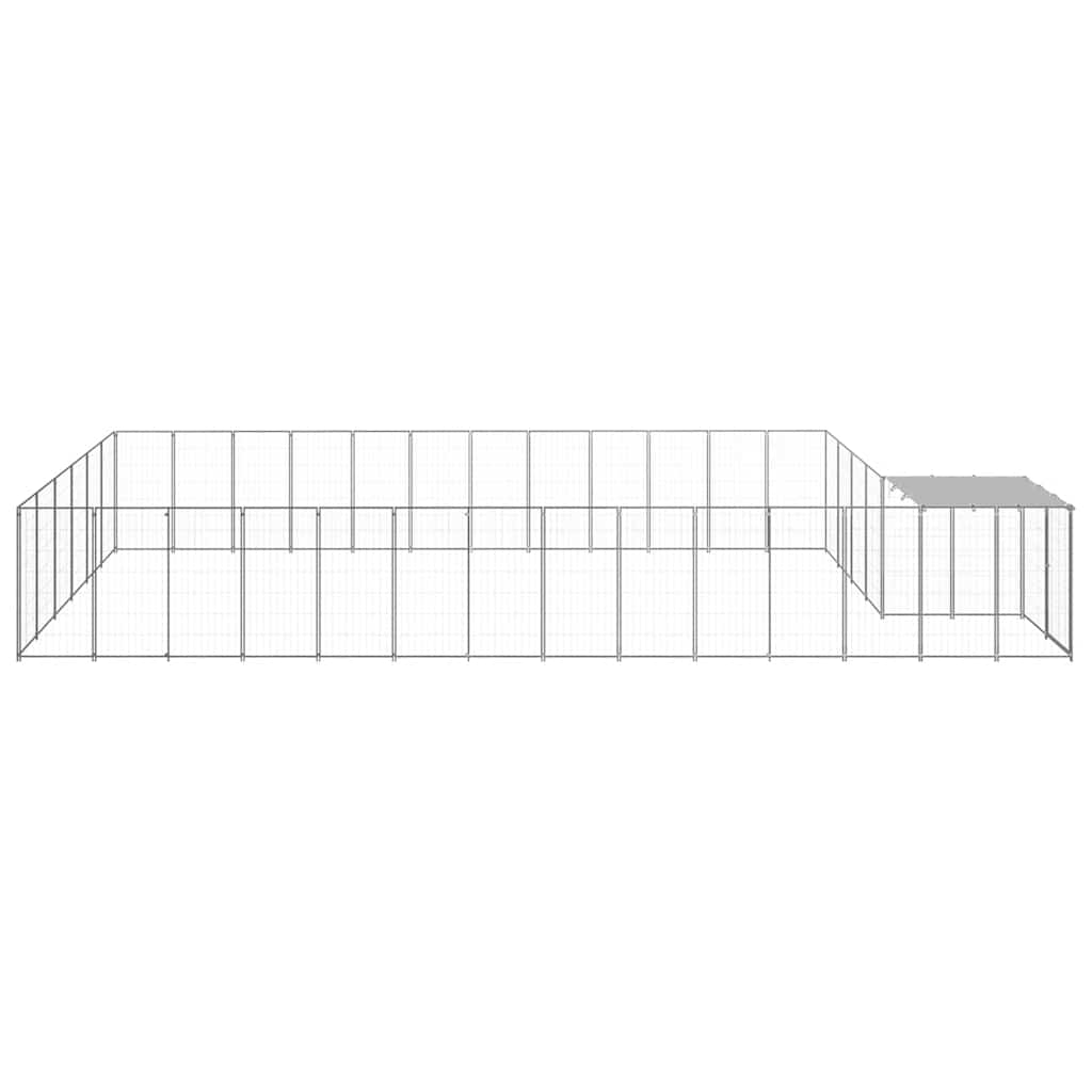 vidaXL Hundezwinger Silbern 22,99 m² Stahl
