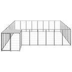 vidaXL Hundezwinger Schwarz 20,57 m² Stahl