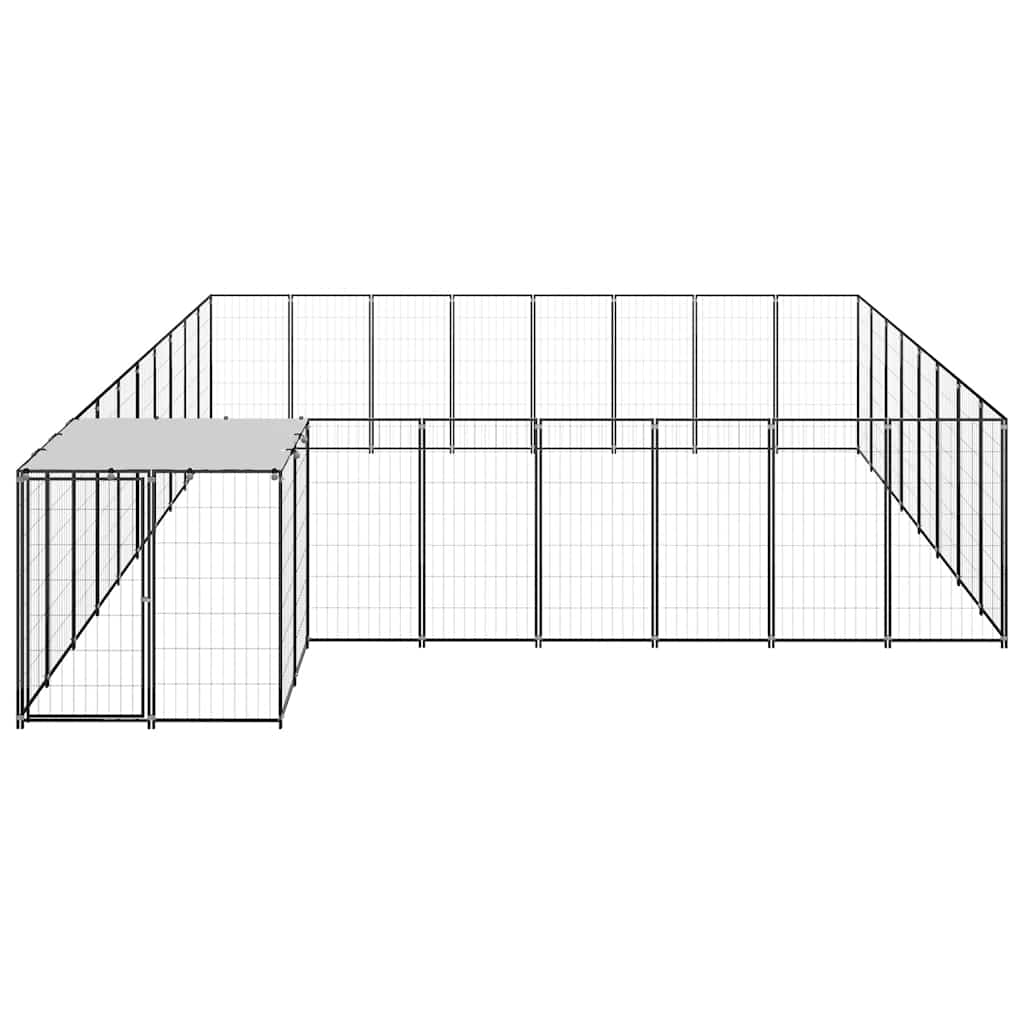 vidaXL Hundezwinger Schwarz 20,57 m² Stahl