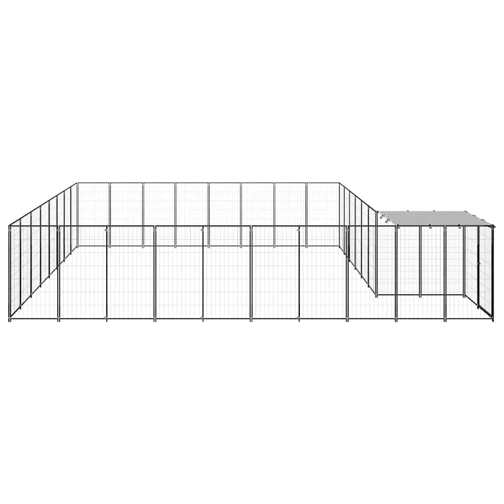 vidaXL Hundezwinger Schwarz 20,57 m² Stahl