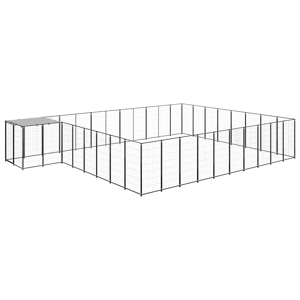 vidaXL Hundezwinger Schwarz 25,41 m² Stahl